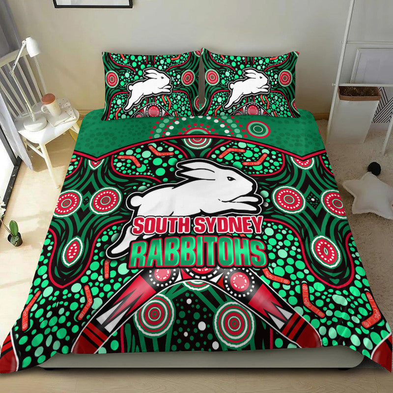 south-sydney-indigenous-rabbitohs-dot-art-style-bedding-set