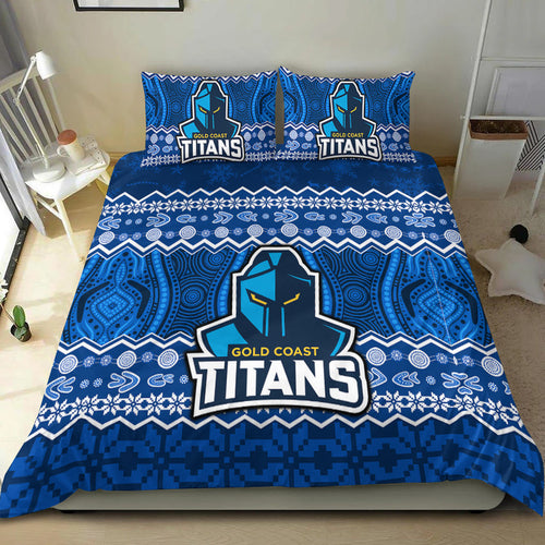 titans-aboriginal-gold-coast-christmas-vibe-bedding-set