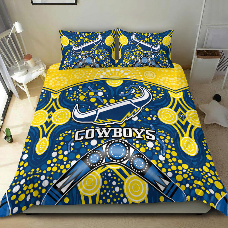 cowboys-rugby-bedding-set-boomerang-indigenous-dots