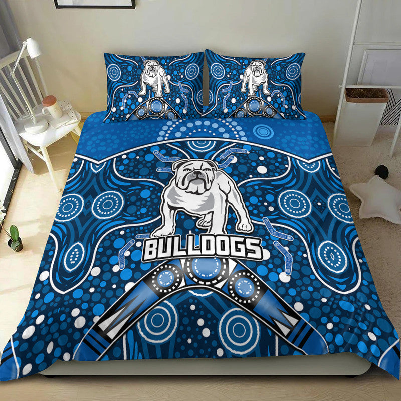 bulldogs-rugby-bedding-set-boomerang-indigenous-dots