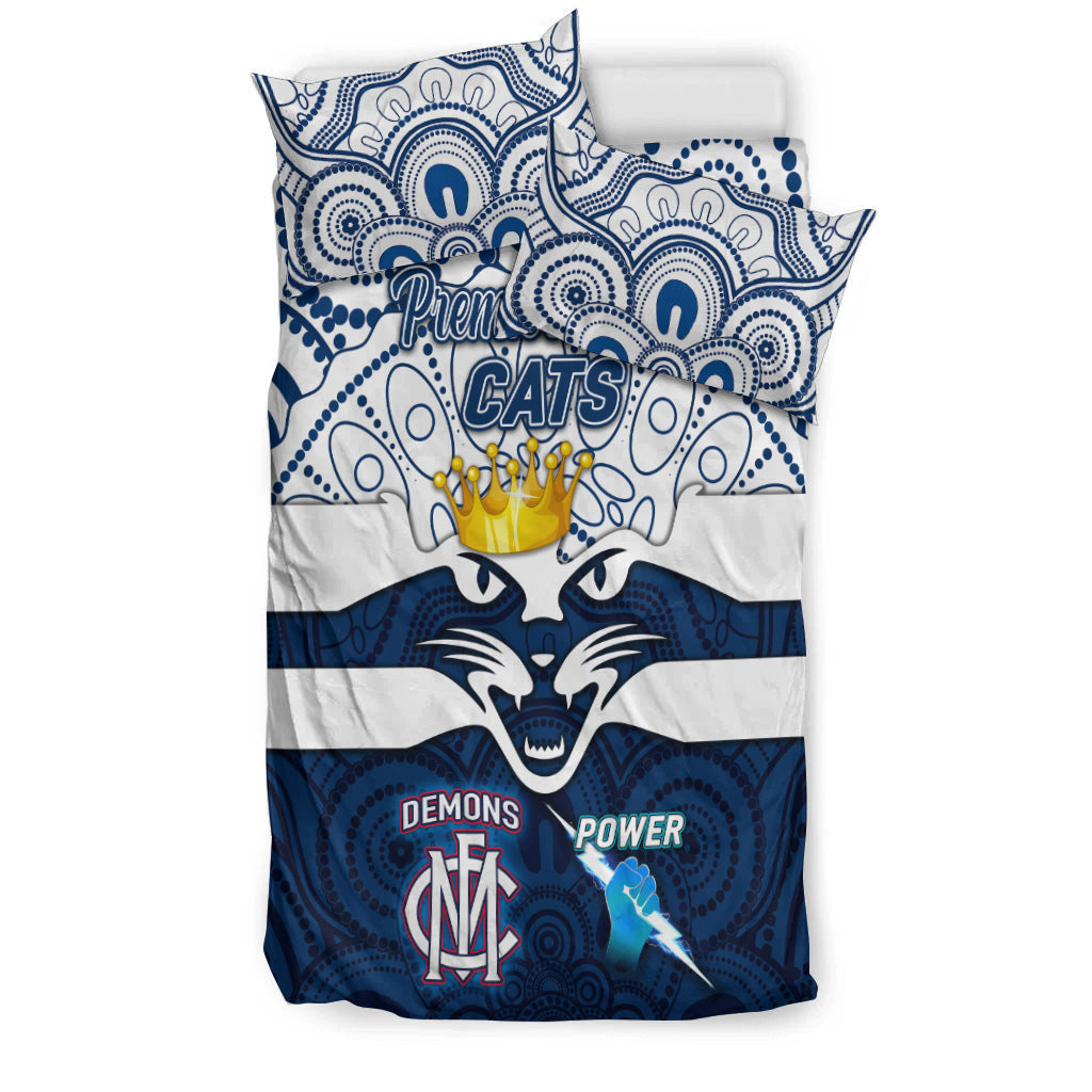geelong-cats-indigenous-bedding-set-football-2021-premiers-the-king