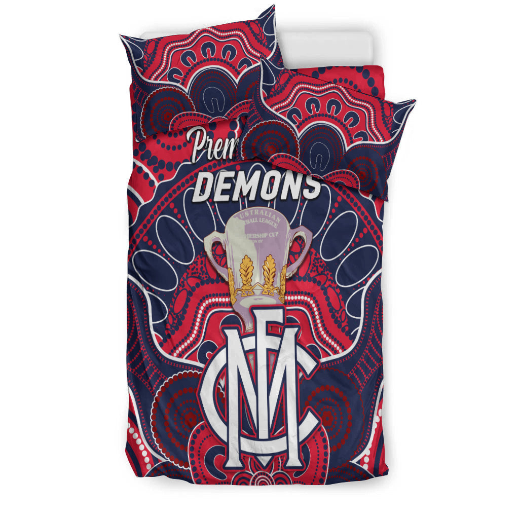 melbourne-demons-indigenous-bedding-set-football-2021-premiers-trophy