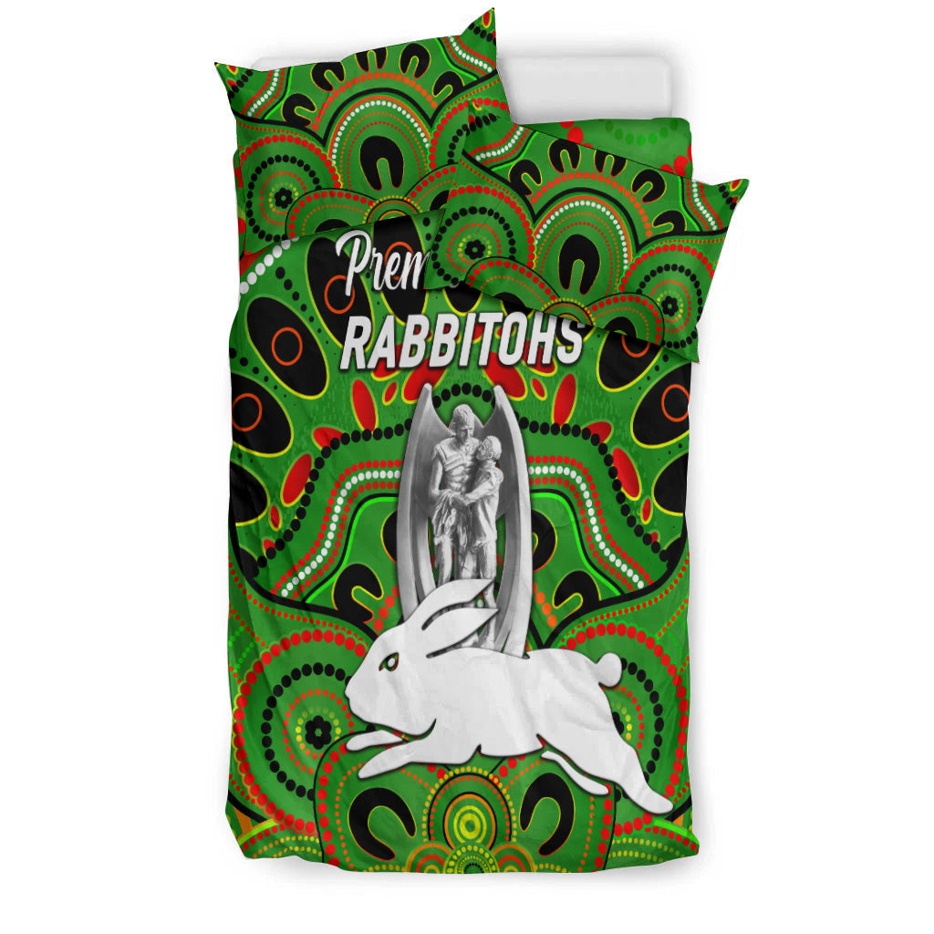 south-sydney-rabbitohs-bedding-set-2021-indigenous-premiers-trophy-green