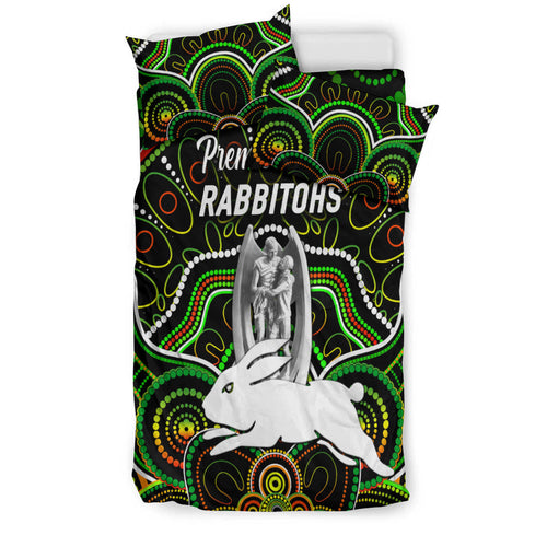 south-sydney-rabbitohs-bedding-set-2021-indigenous-premiers-trophy-black