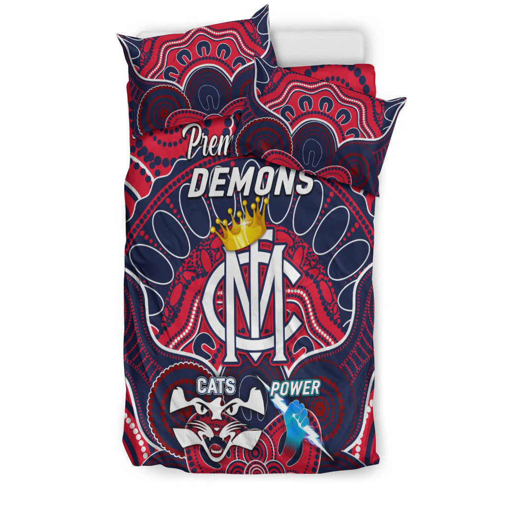 melbourne-demons-indigenous-bedding-set-football-2021-premiers-the-king