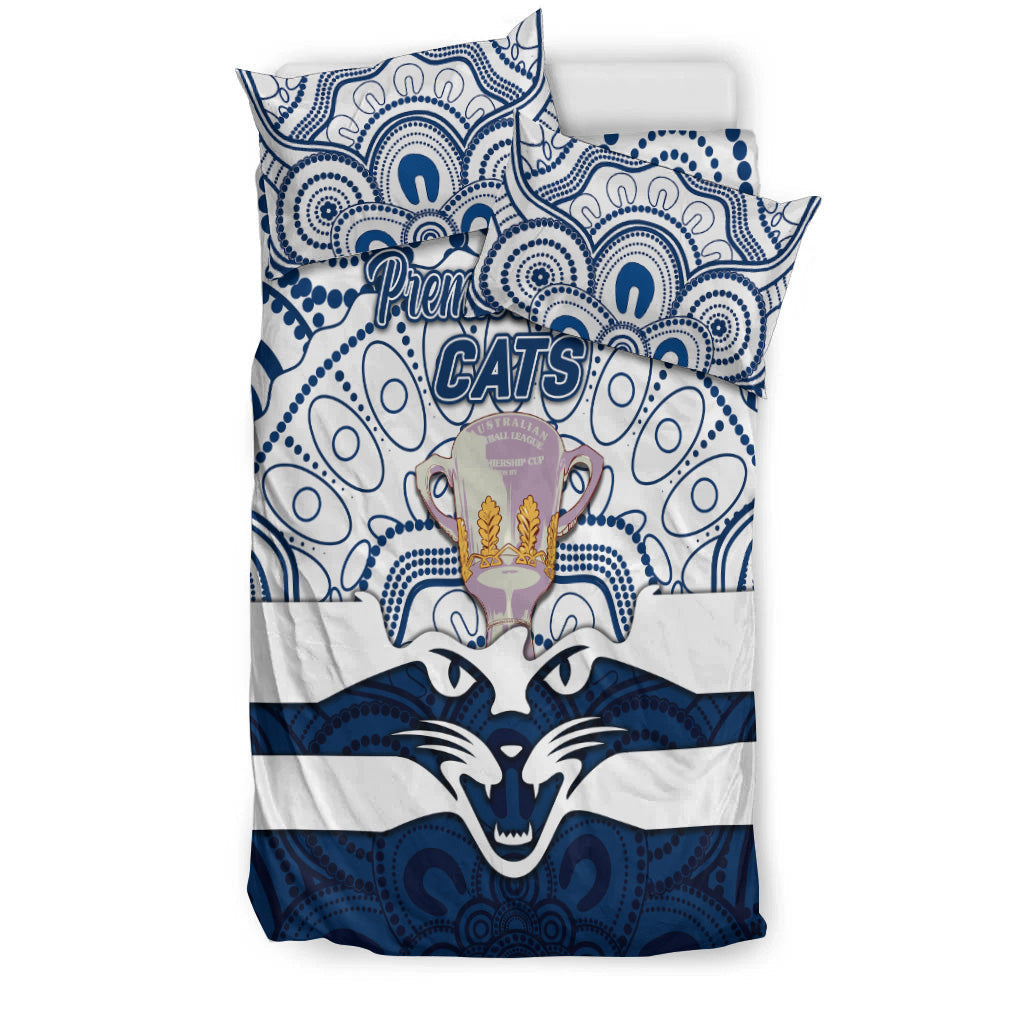 geelong-cats-indigenous-bedding-set-football-2021-premiers-trophy