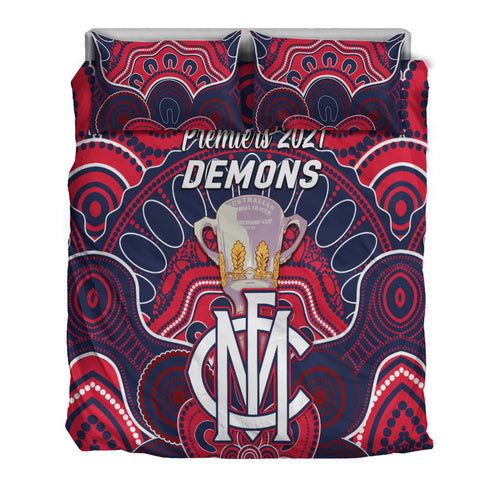 melbourne-demons-indigenous-bedding-set-football-2021-premiers-trophy