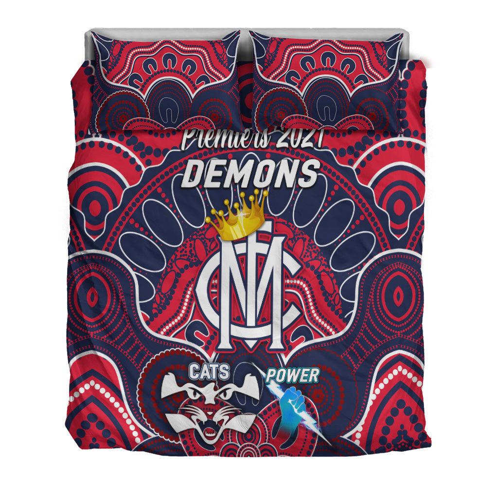 melbourne-demons-indigenous-bedding-set-football-2021-premiers-the-king
