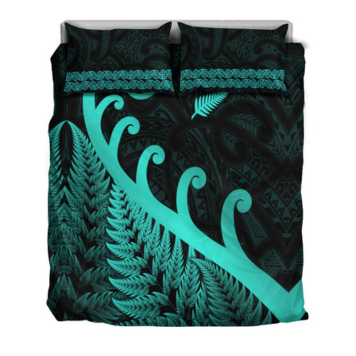 new-zealand-rugby-maori-bedding-set-silver-fern-koru-vibes-turquoise
