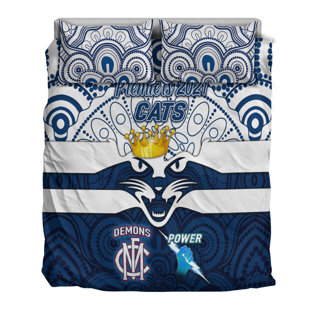 geelong-cats-indigenous-bedding-set-football-2021-premiers-the-king