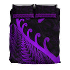 new-zealand-rugby-maori-bedding-set-silver-fern-koru-vibes-purple