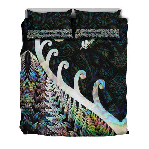 new-zealand-rugby-maori-bedding-set-silver-fern-koru-vibes-paua-shell