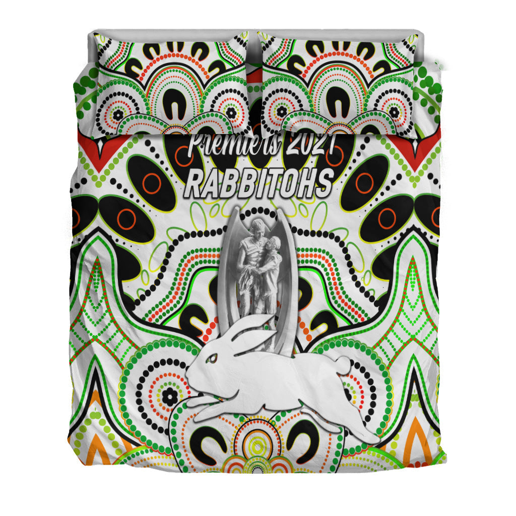 south-sydney-rabbitohs-bedding-set-2021-indigenous-premiers-trophy-white