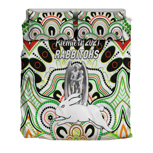 south-sydney-rabbitohs-bedding-set-2021-indigenous-premiers-trophy-white