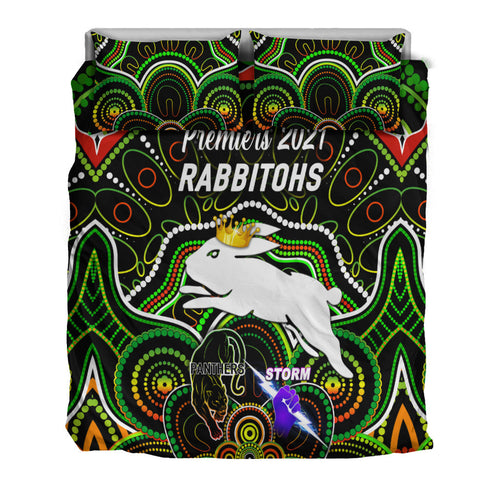 south-sydney-rabbitohs-bedding-set-2021-indigenous-premiers-the-king-black
