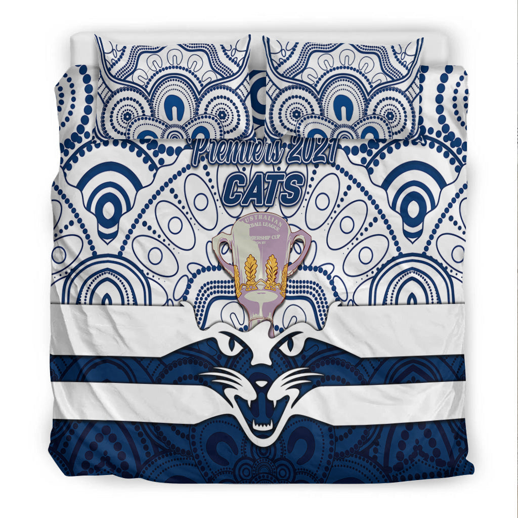 geelong-cats-indigenous-bedding-set-football-2021-premiers-trophy