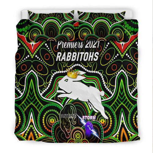 south-sydney-rabbitohs-bedding-set-2021-indigenous-premiers-the-king-black