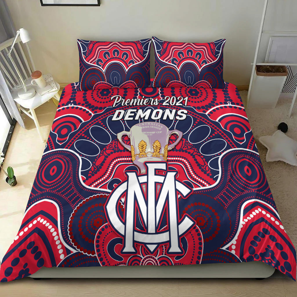 melbourne-demons-indigenous-bedding-set-football-2021-premiers-trophy
