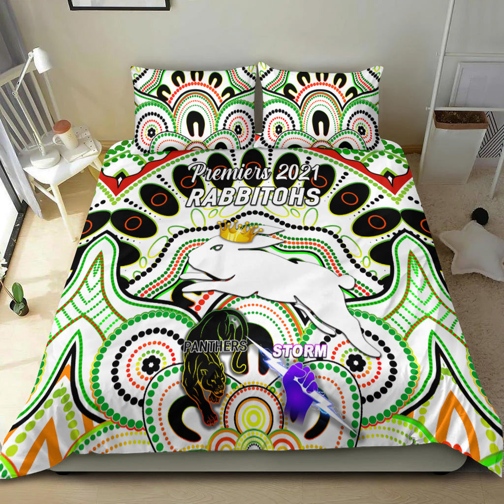 south-sydney-rabbitohs-bedding-set-2021-indigenous-premiers-the-king-white