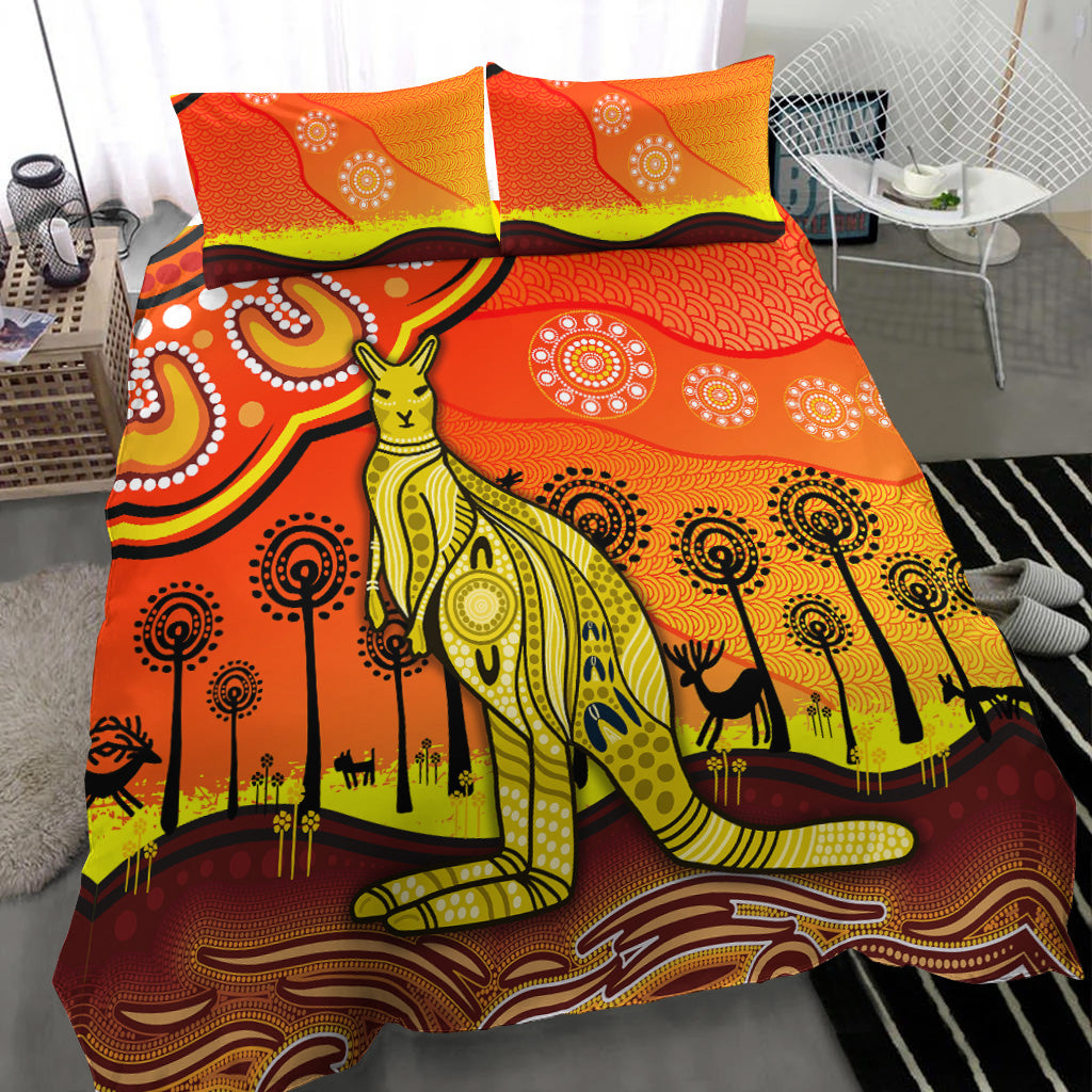aboriginal-art-kangaroo-bedding-set-indigenous-unique-vibes-orange