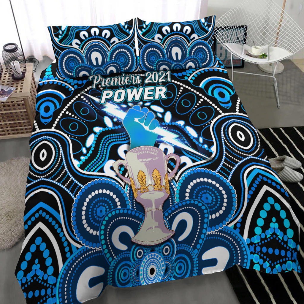 port-adelaide-power-indigenous-bedding-set-football-2021-premiers-trophy