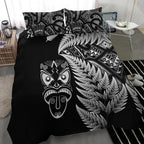 new-zealand-haka-rugby-maori-bedding-set-silver-fern-vibes-black