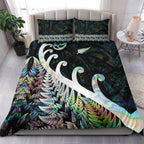 new-zealand-rugby-maori-bedding-set-silver-fern-koru-vibes-paua-shell