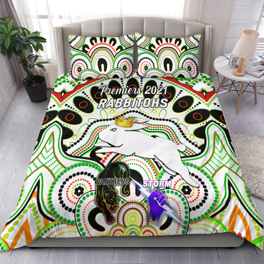 south-sydney-rabbitohs-bedding-set-2021-indigenous-premiers-the-king-white