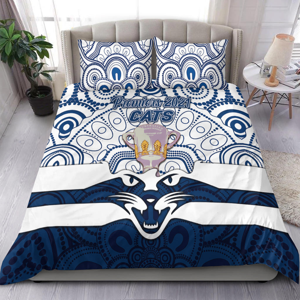 geelong-cats-indigenous-bedding-set-football-2021-premiers-trophy