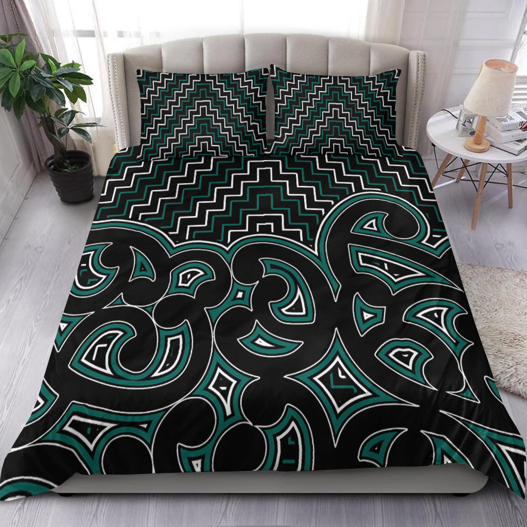 new-zealand-bedding-set-maori-graphic-tee-patterns-green