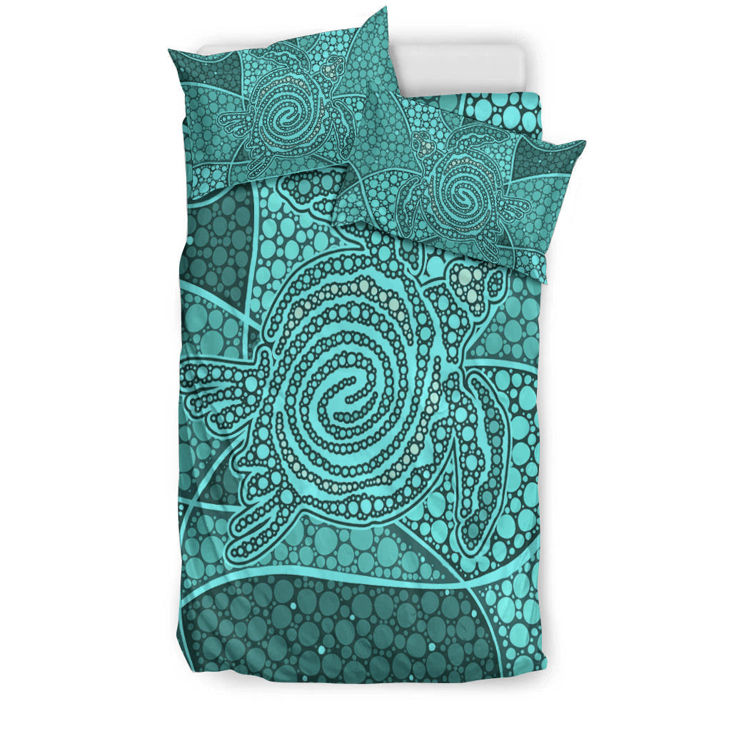 turtle-bedding-set-aboriginal-green-style