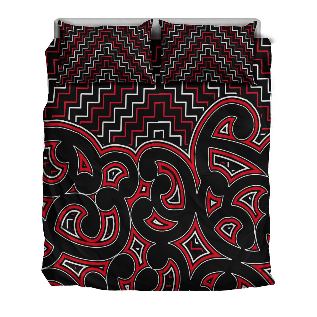 new-zealand-bedding-set-maori-graphic-tee-patterns-red