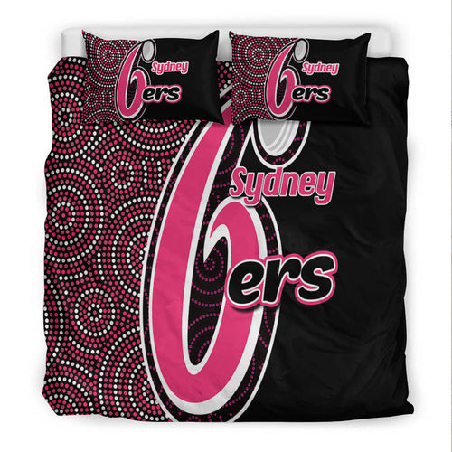 sydney-sixers-bedding-set-cricket-aboriginal-dot-patterns