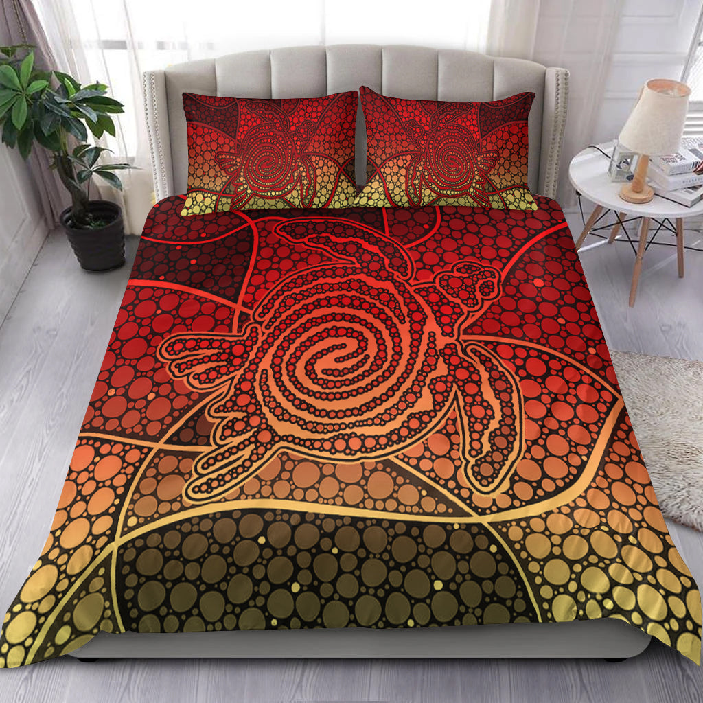 turtle-bedding-set-aboriginal-red-style