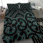 new-zealand-bedding-set-maori-graphic-tee-patterns-green