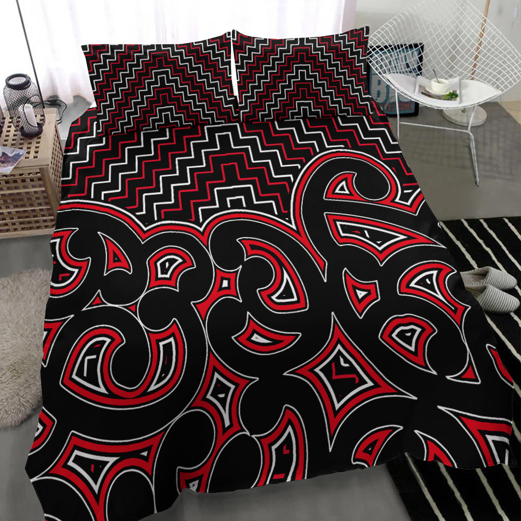 new-zealand-bedding-set-maori-graphic-tee-patterns-red