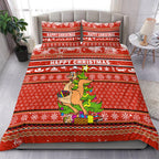 Australia Christmas Kangaroo Aboriginal Pattern Bedding Set - LT2