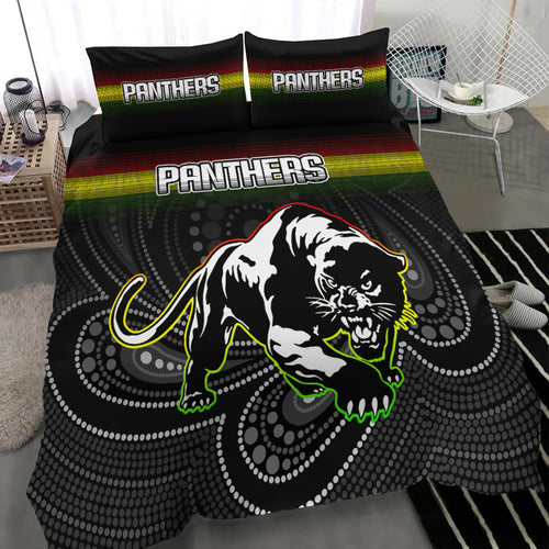 Black Panthers Rugby League Aboriginal Bedding Set - LT2
