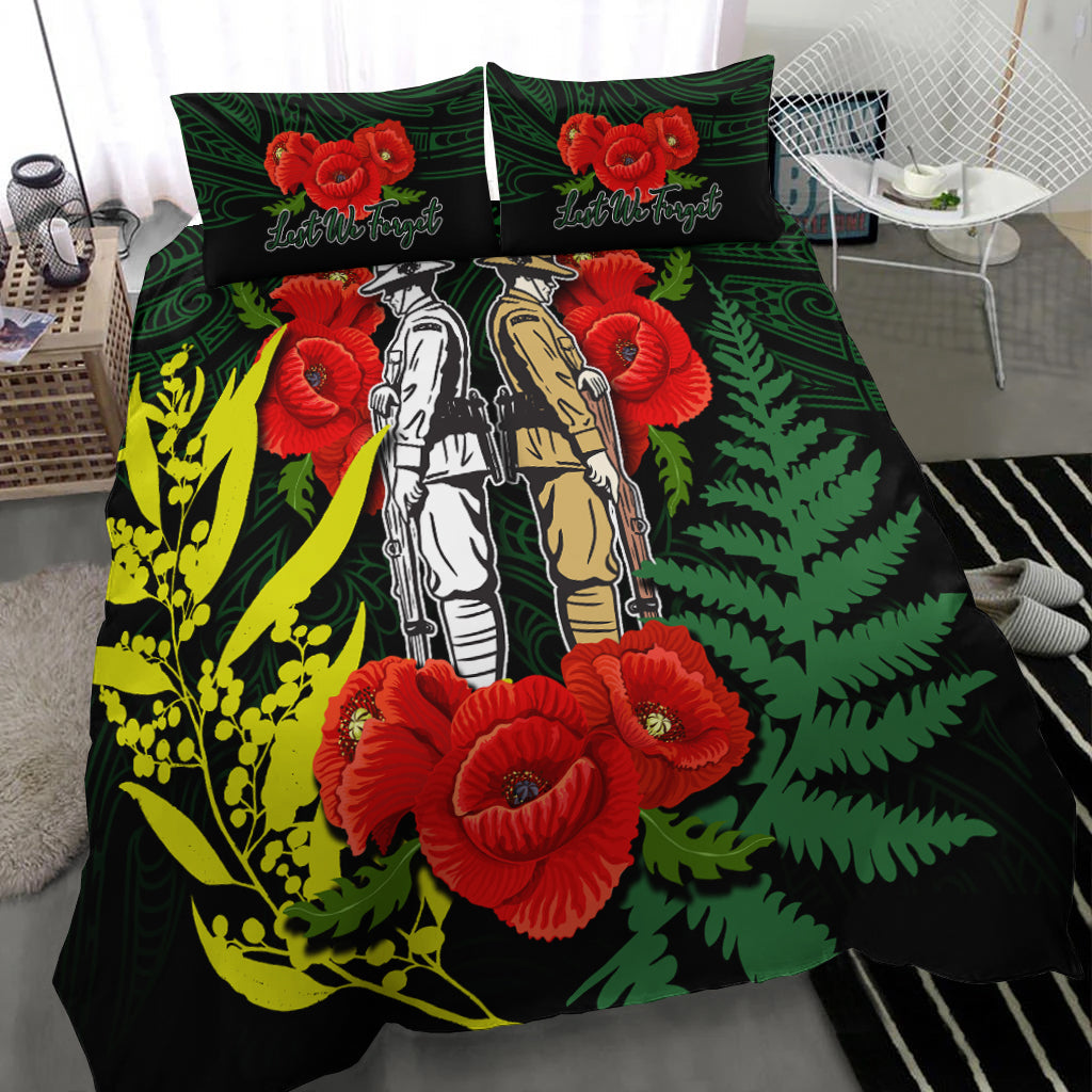 anzac-day-bedding-set-maori-patterns-green-color