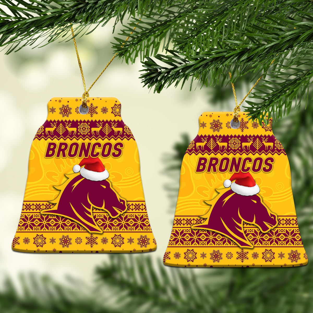 brisbane-broncos-christmas-ornament-simple-style-gold