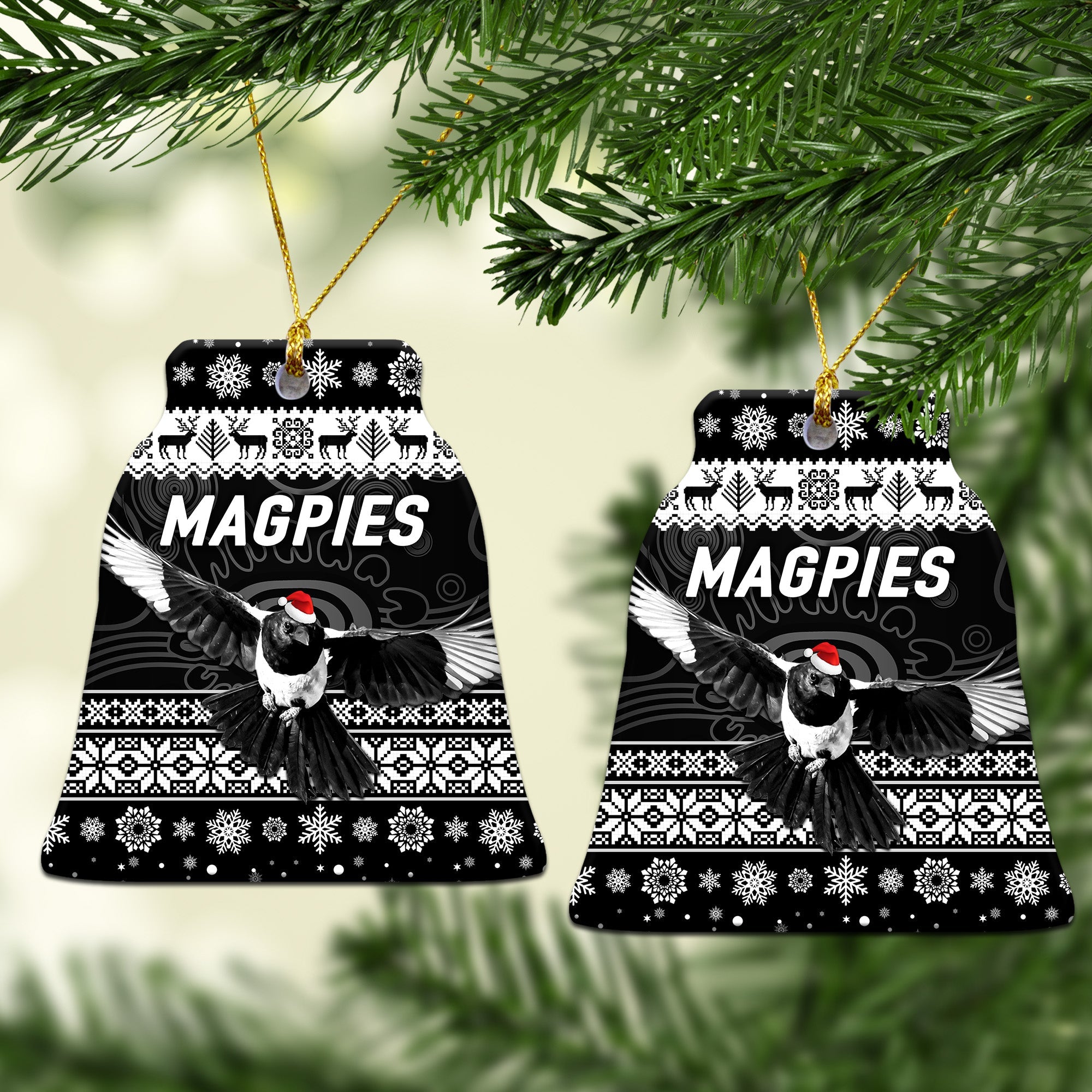 collingwood-magpies-christmas-ornament-simple-style