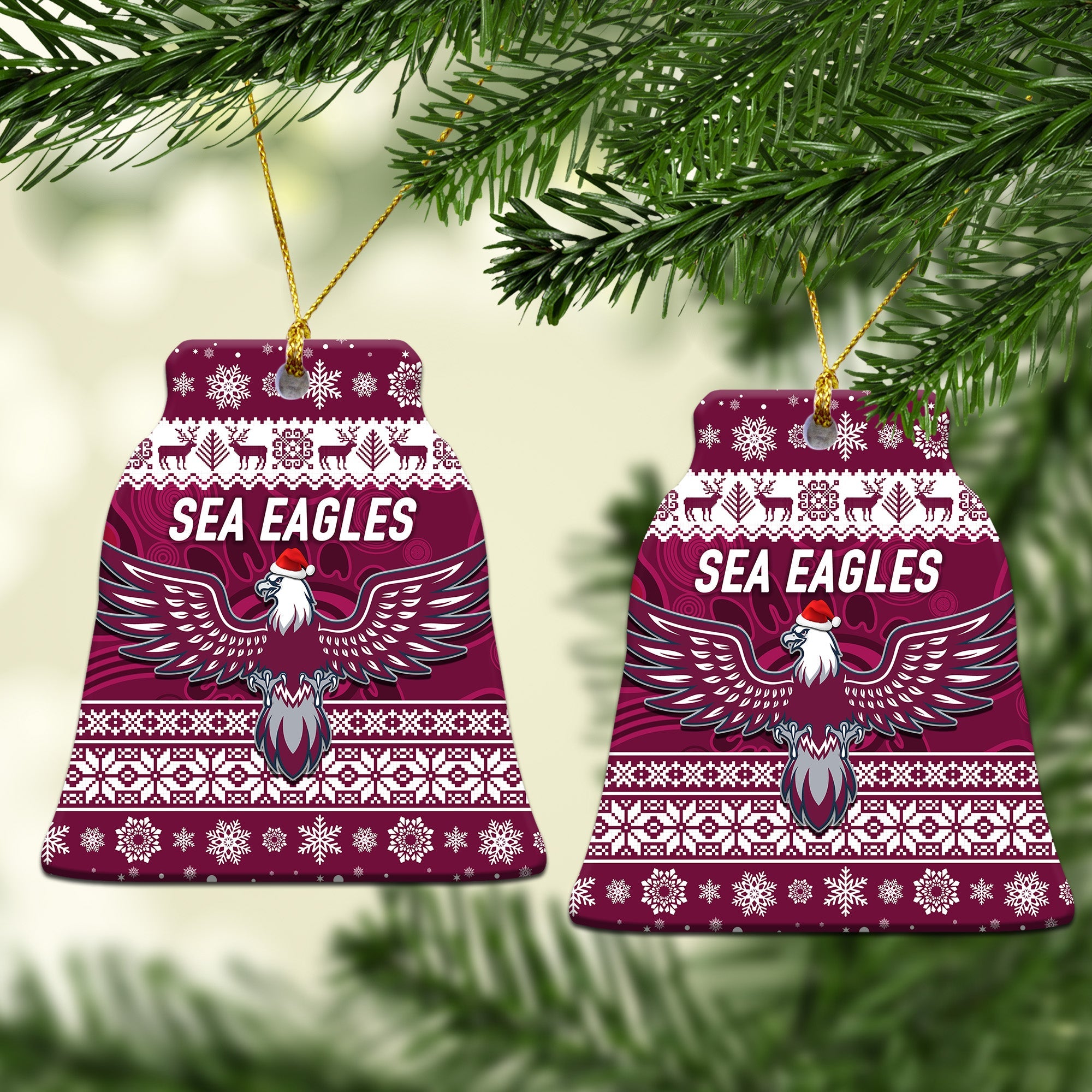 manly-warringah-sea-eagles-christmas-ornament-simple-style