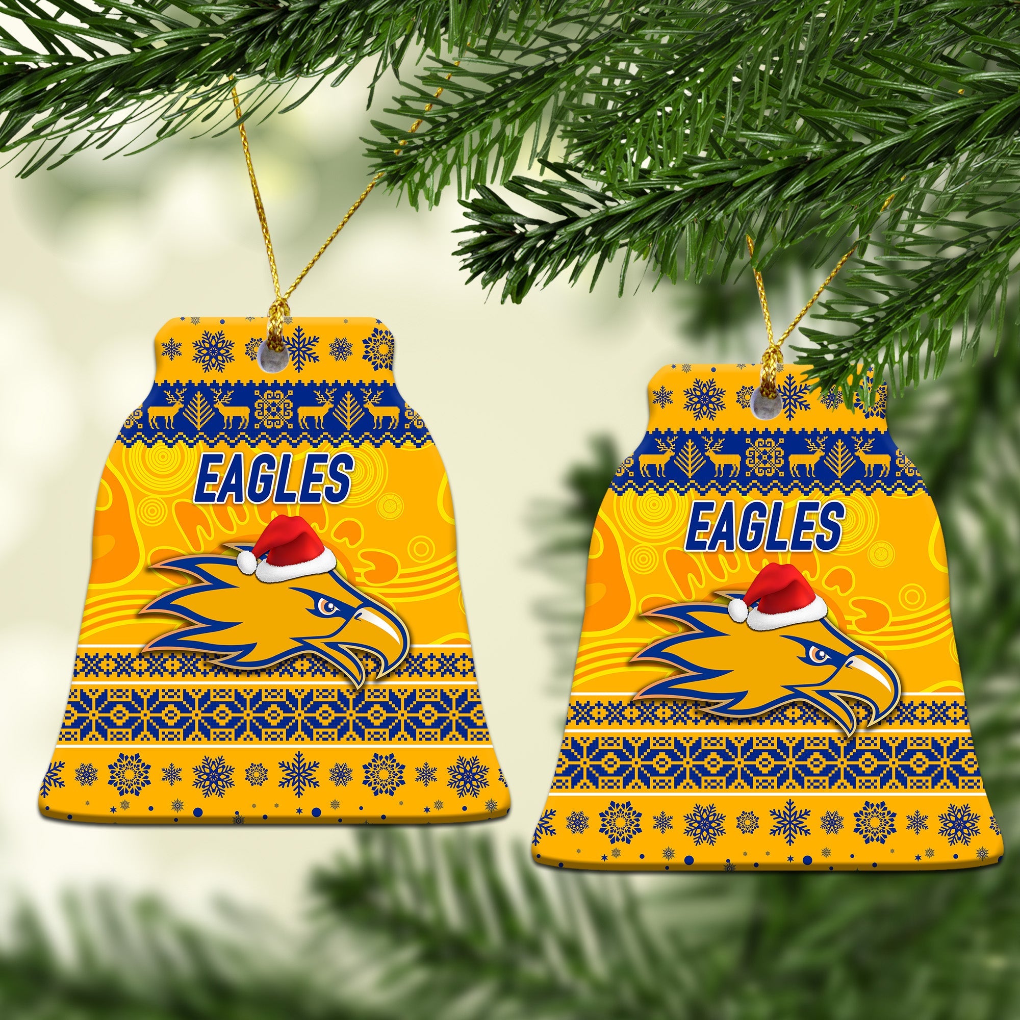 west-coast-eagles-christmas-ornament-simple-style-gold