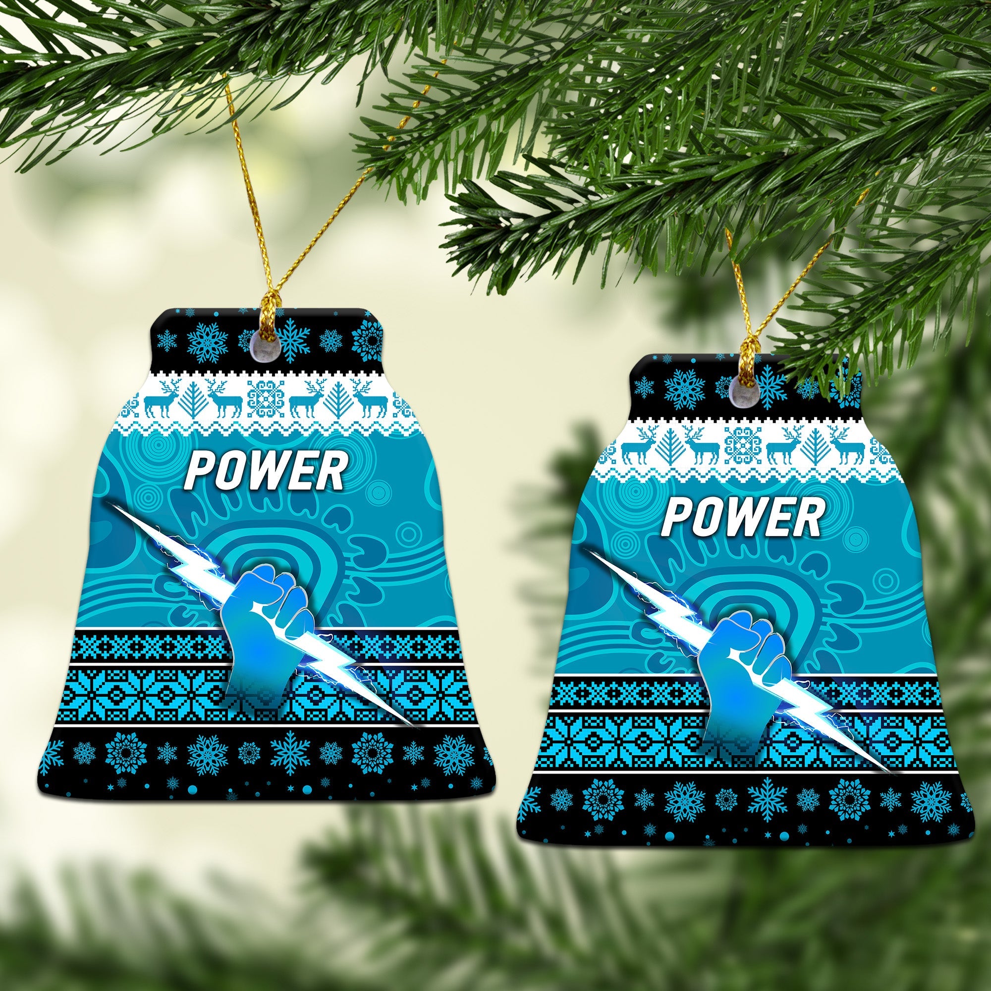 port-adelaide-power-christmas-ornament-simple-style