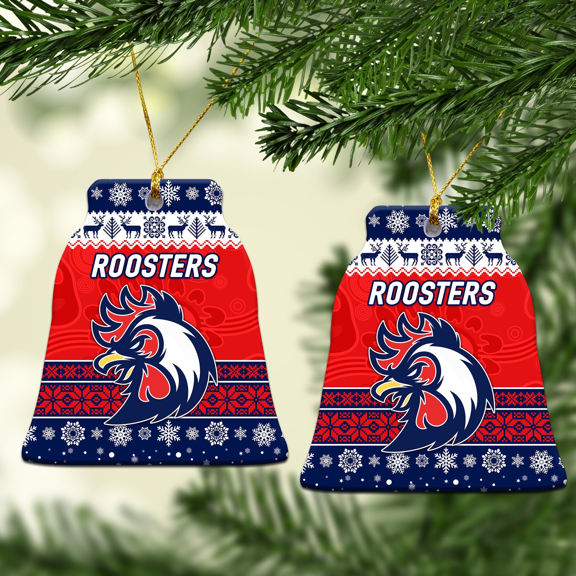 sydney-roosters-christmas-ornament-simple-style-blue