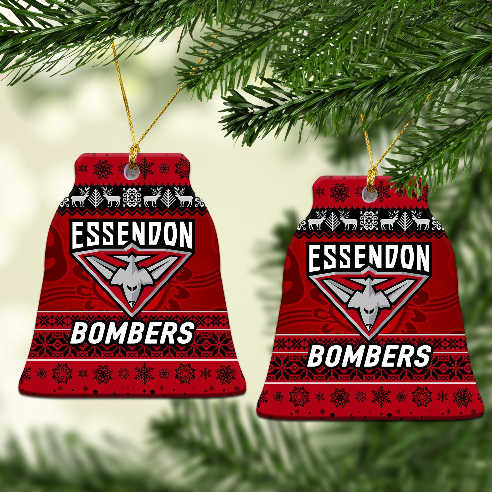 essendon-bombers-christmas-ornament-simple-style-red