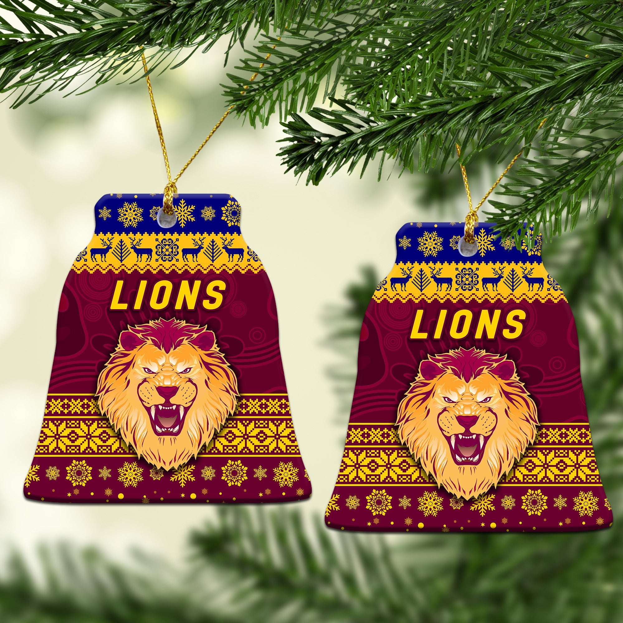 brisbane-lions-christmas-ornament-simple-style