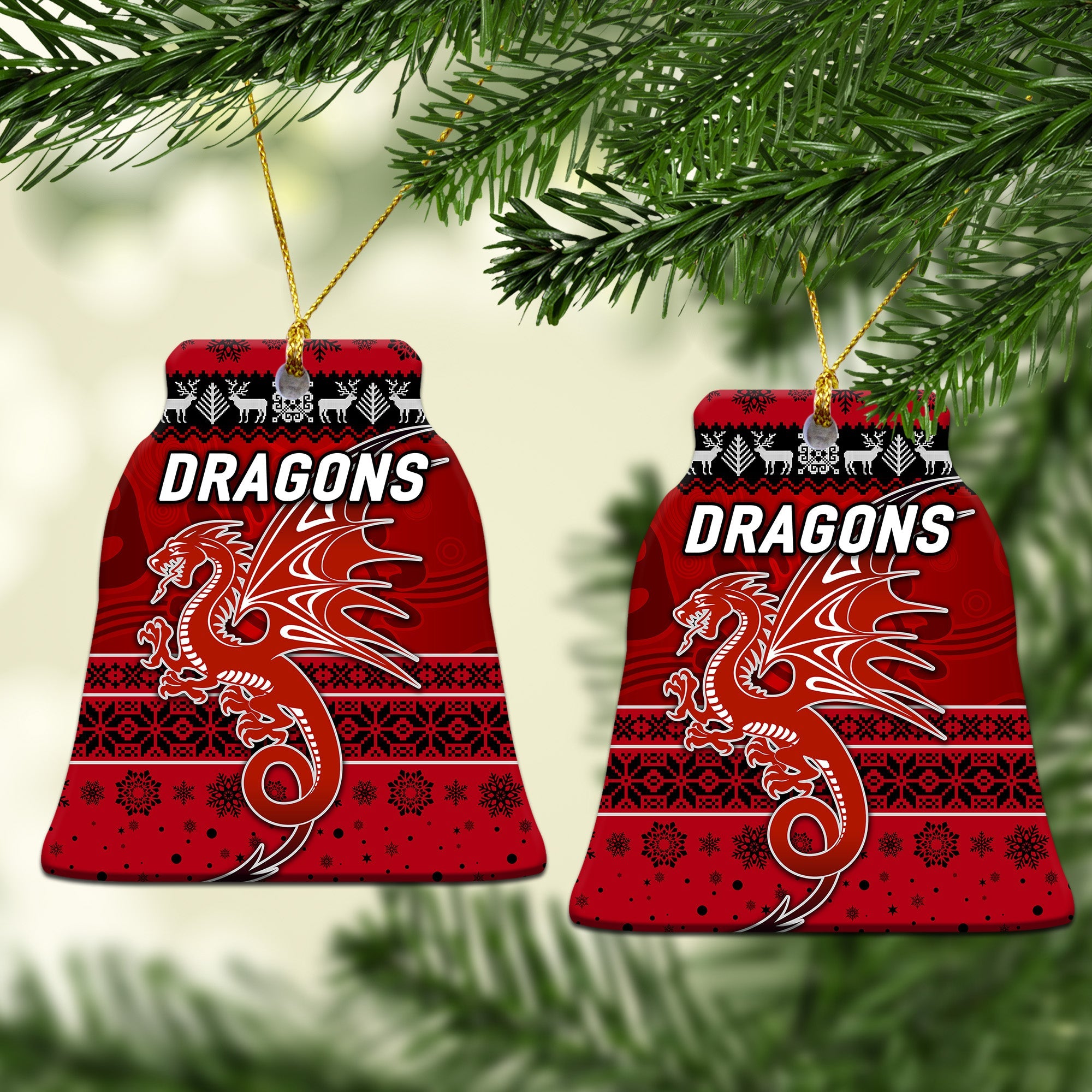 st-george-illawarra-dragons-christmas-ornament-simple-style-red