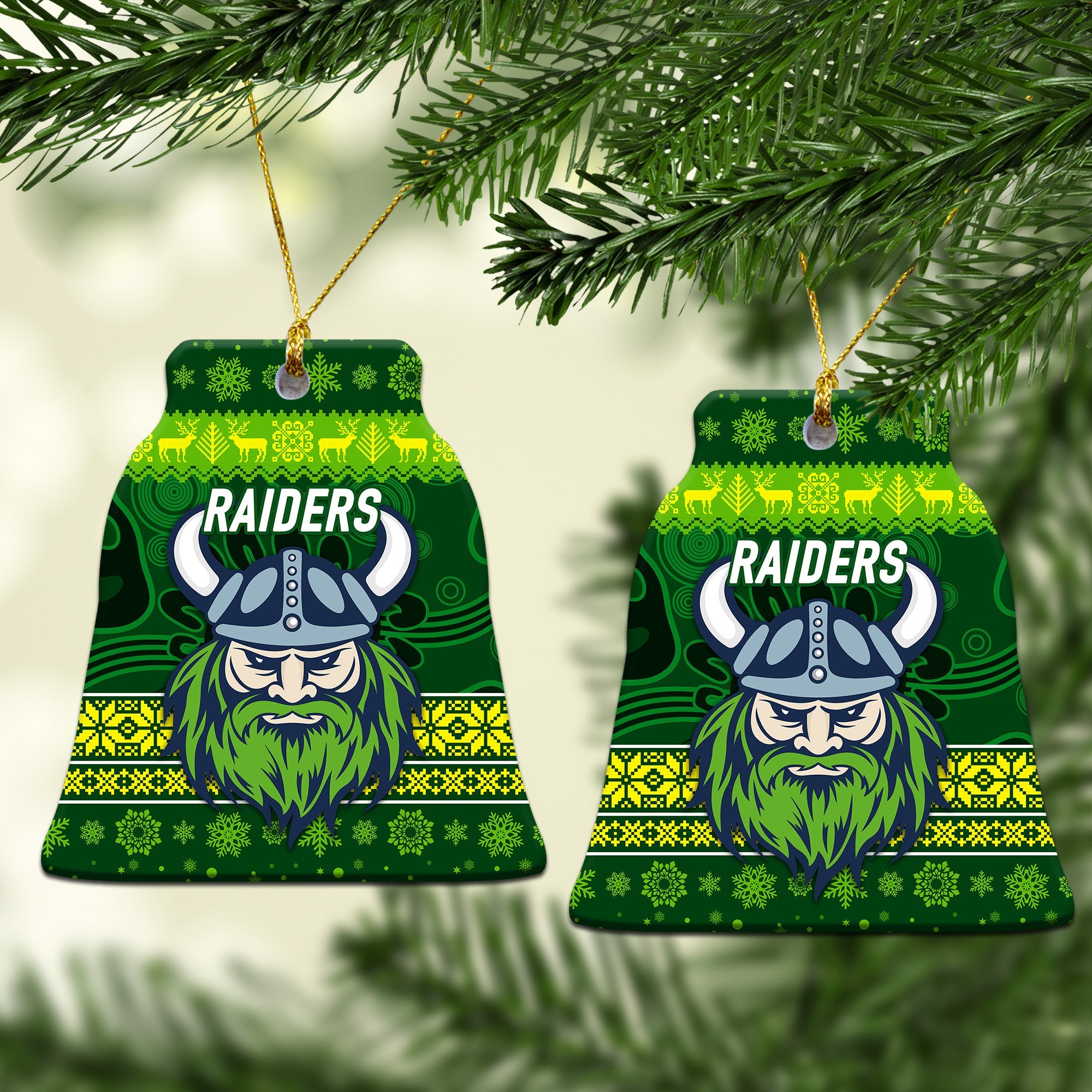 canberra-raiders-christmas-ornament-simple-style-dark-green