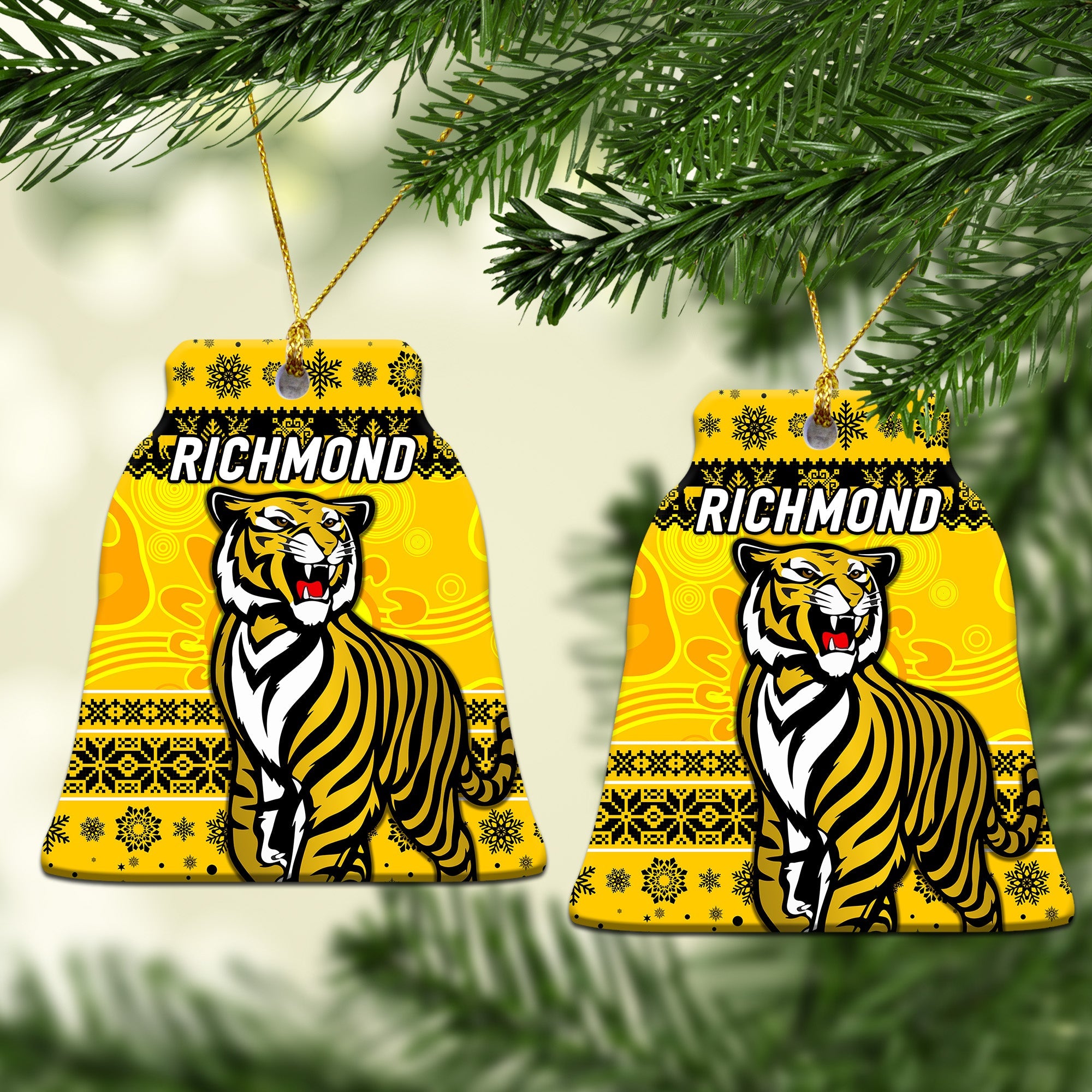 richmond-tigers-christmas-ornament-simple-style-yellow